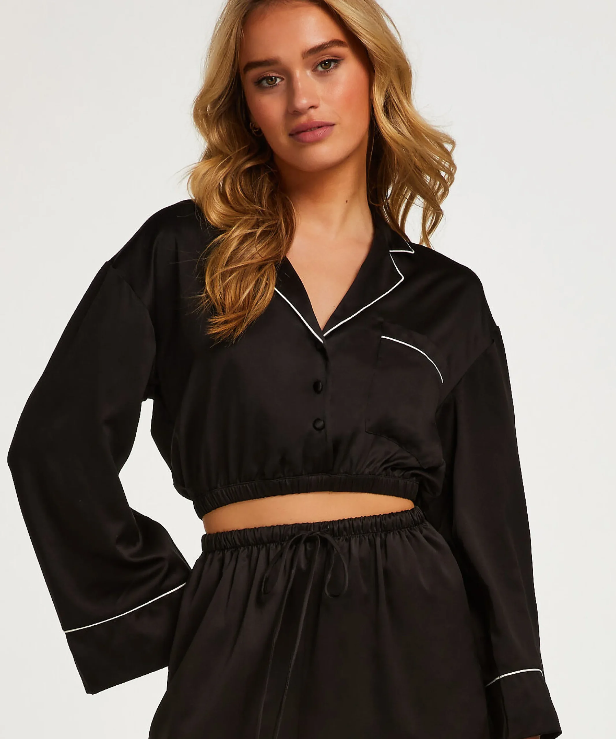 Best Sale Cropped Jack Met Lange Mouwen Vrouwen Pyjama'S