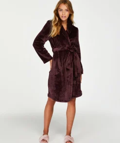 New Korte Badjas Fleece Rib Vrouwen Badjassen