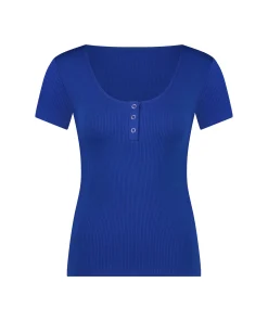 Sale Pyjamatop Korte Mouwen Henley Vrouwen Pyjama'S