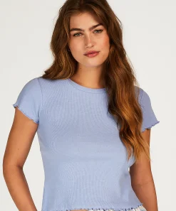 Shop Shirt Met Korte Mouwen Rib Vrouwen Pyjama'S