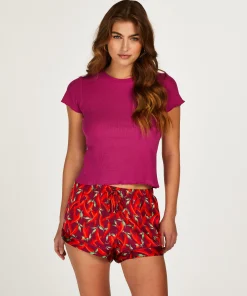 Cheap Shirt Met Korte Mouwen Rib Vrouwen Pyjama'S
