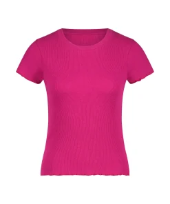 Cheap Shirt Met Korte Mouwen Rib Vrouwen Pyjama'S
