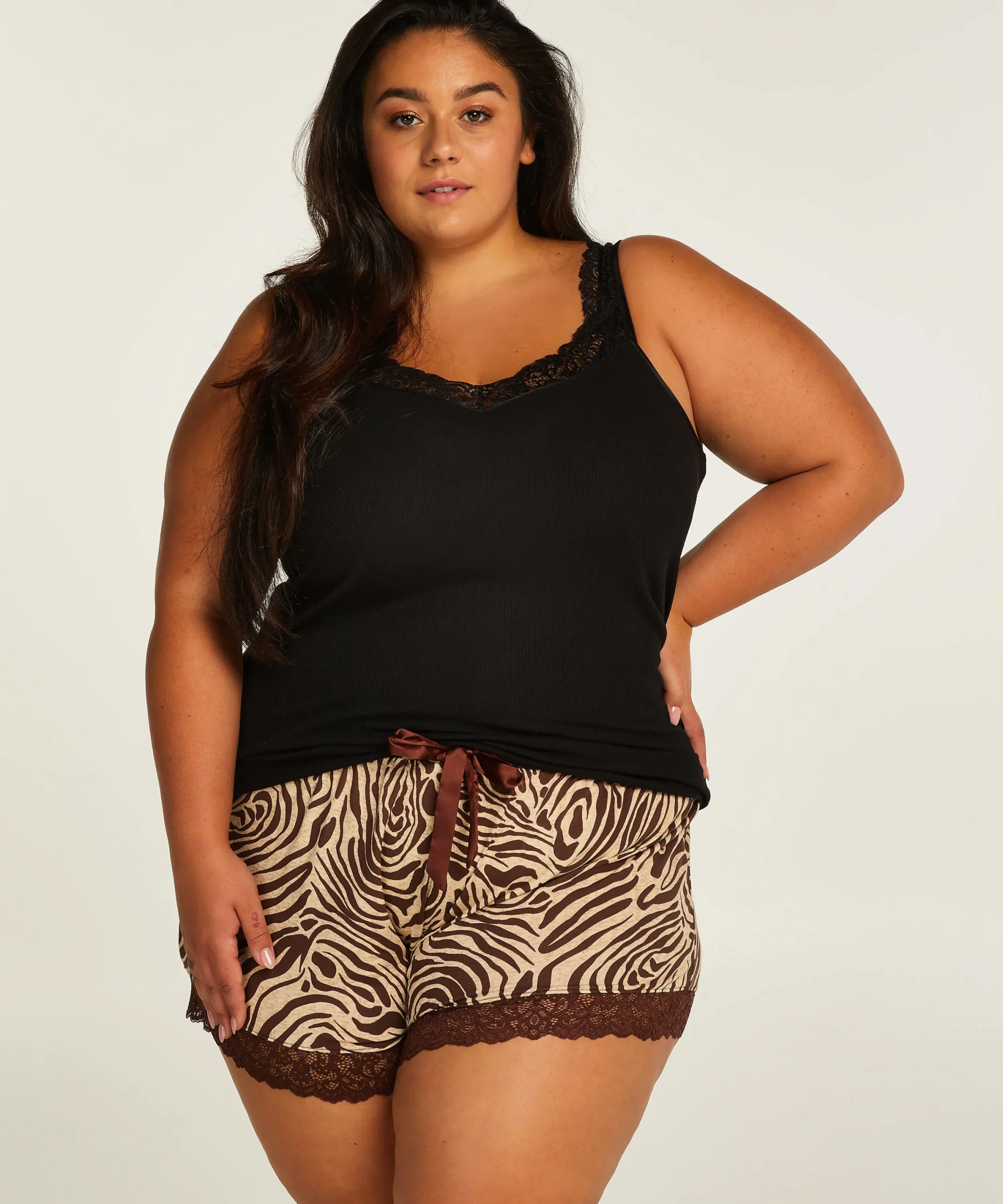 Clearance Singlet Rib Lace Vrouwen Pyjama'S