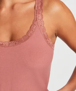 New Singlet Rib Lace Vrouwen Pyjama'S