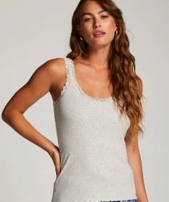 Best Singlet Rib Lace Vrouwen Pyjama'S