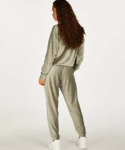 Online Top Met Lange Mouwen Velours Rib Vrouwen Pyjama'S
