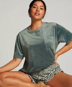 Discount Top Velours Pocket Vrouwen Pyjama'S