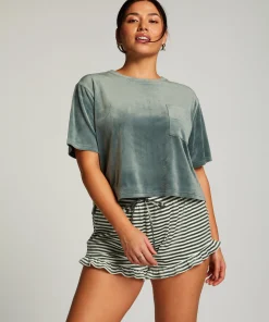 Discount Top Velours Pocket Vrouwen Pyjama'S