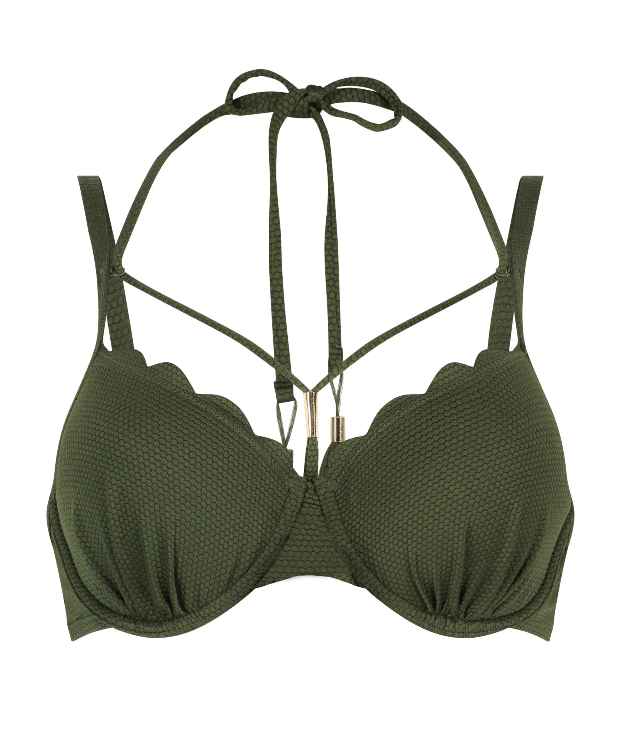 Outlet Voorgevormde Beugel Bikinitop Scallop Vrouwen Bikini'S