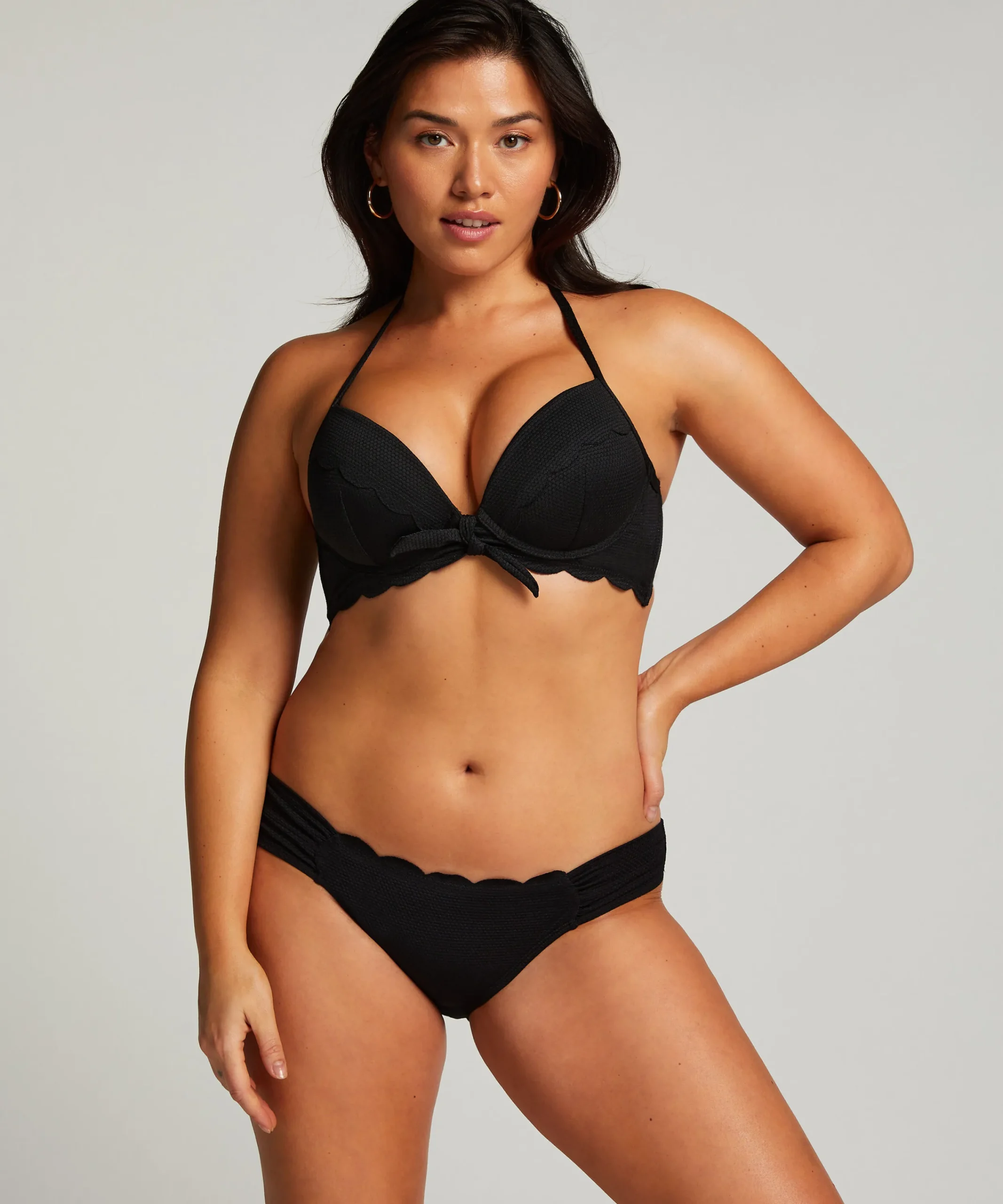 Discount Voorgevormde Beugel Bikinitop Scallop Vrouwen Bikini'S