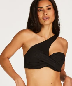 Fashion Voorgevormde Push-Up Beugel Bikinitop Nero Rib Vrouwen Bikini'S