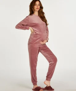 Flash Sale Zwangerschapsjoggingbroek Velours Pintuck Vrouwen Pyjama'S